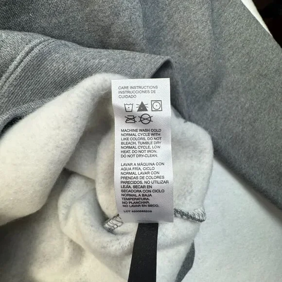 CAT Men Sz M Gray Sweatshirt Kangaroo Pocket Adjustable 3Piece Hood Black Logo - Picture 6 of 9